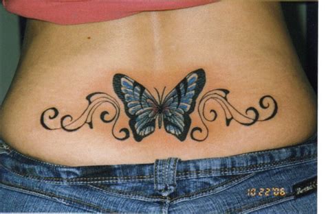 lower back butterfly tattoos|Beautiful Butterfly Lower Back Tattoos for Women